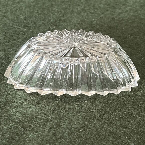 Vintage Clear Glass Salt Cellar A.H. Heisey Marked SET of 6 Ridges Oval Shaped - Picture 8 of 9